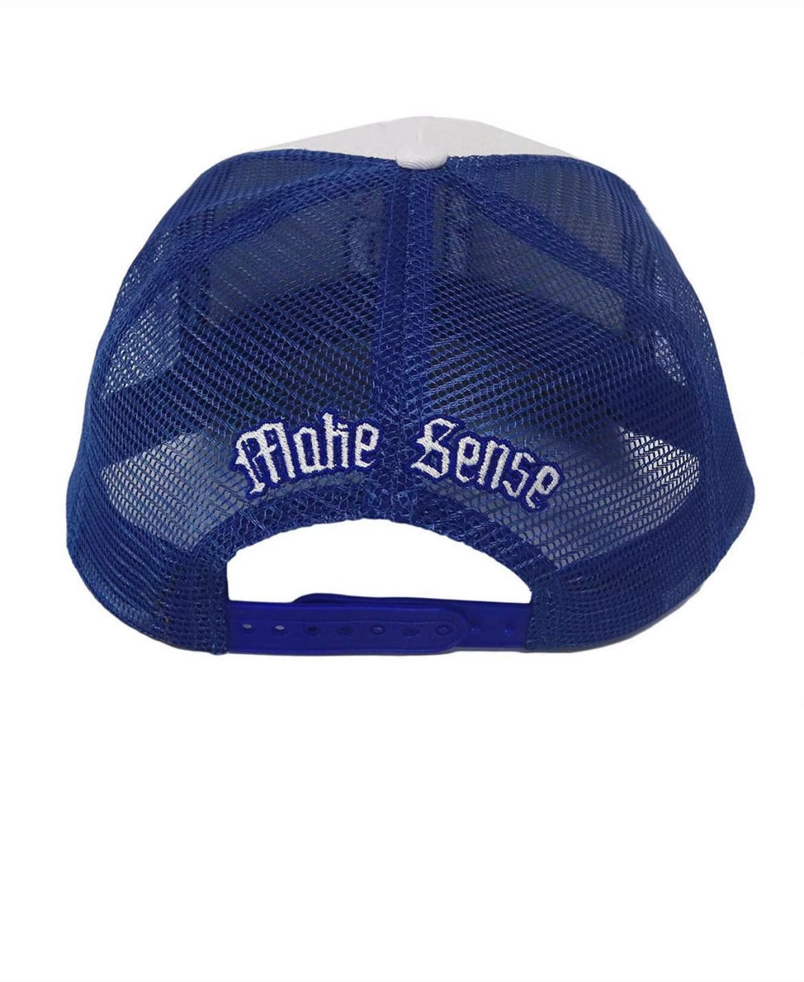 Custom Quality Embroidered 5 Panel Trucker Hat - Royal Blue/White