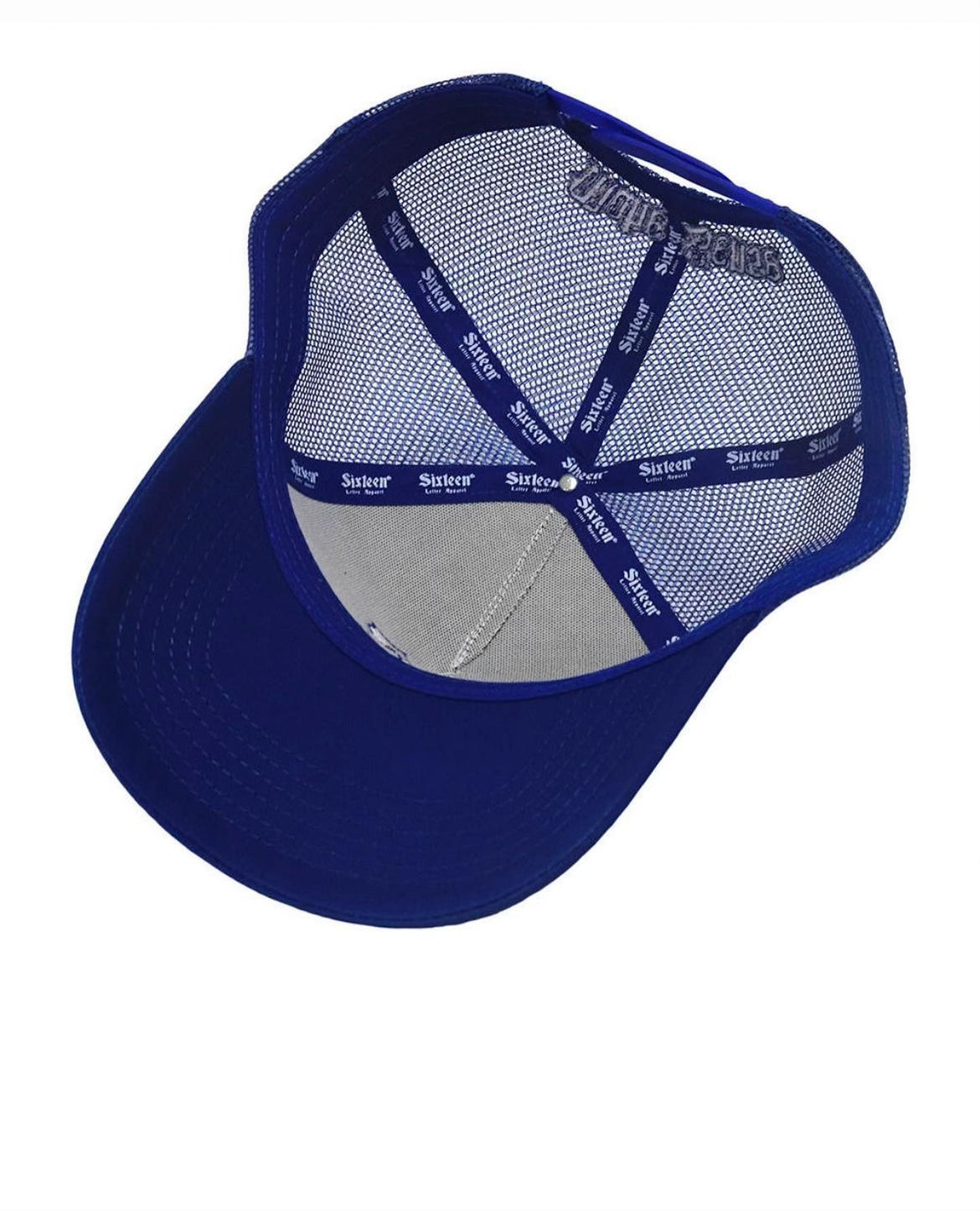 Custom Quality Embroidered 5 Panel Trucker Hat - Royal Blue/White